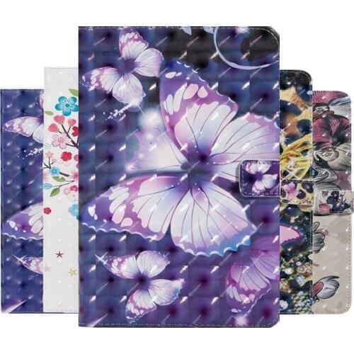 Flower Printed PU Leather Case For Samsung Galaxy Tab A 8.0 2019 with S-Pen SM-P200 SM-P205 Cover With Card Slots Case