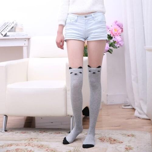 New Cat Stockings Female Over-knee Academic Style Spring Fall Breathable Long Sweat Absorb Elastic High Quality Stockings