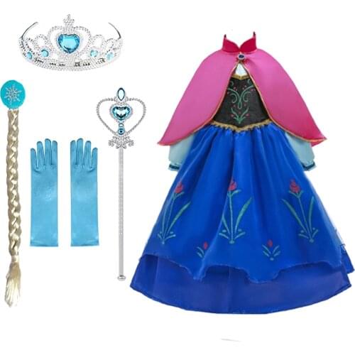 Children Clothes Girls Elsa Dresses Kids Cosplay Anna Princess Dress Snow Queen Costumes Birthday Party Vestidor Robe Infantil
