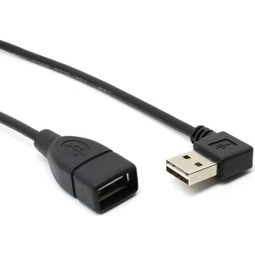 Reversible Design USB2.0 male to female extension cable 90 Degree angle USB Cable 1m