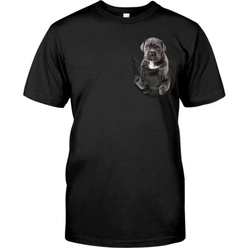 CLOOCL Cotton T-Shirt Cane Corso Inside Pocket Printed Cotton TShirt Fashion Brand Harajuku Casual Tops Hip Hop Cotton Black Tee