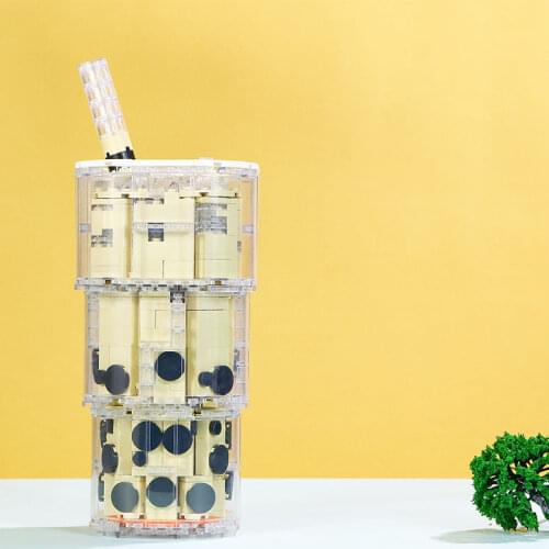 MOC Building Block Maker Creative Milk Tea Assembly Model Childrens Toy DIY Build Bricks Birthday Gift