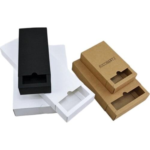 50PCS 350 gsm Paperboard Paper Drawer Gift Packaging Box Customized Logo Printing Clothing Carton Box