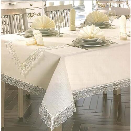 Jute Model Care-Free Linen Non-Slip Tablecloth