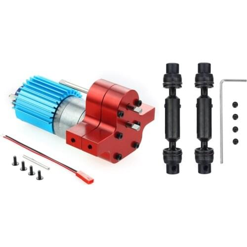 Metal 370 Motor Gearbox Gear Box with Drive Shaft for WPL C14 C24 B24 B36 MN D90 MN99S RC Car Upgrade Accessories