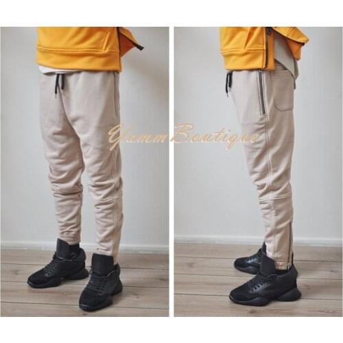 Mens Slim Fitted Bottom Zip Closure Sweatpant Jogger Pants Jersey / Casual Pants-Trouser
