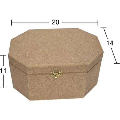 KU302 Small Honeycomb Box, Unpainted Raw Wood Mdf Box