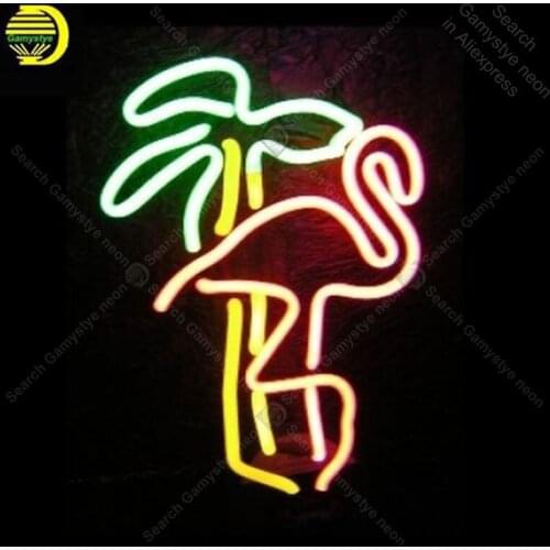 Neon Sign for Retro Flamingo Palm neon Light Sign decorate Windower Store Display Beer Sign Tubes Neon lights Pink Neon Lamps