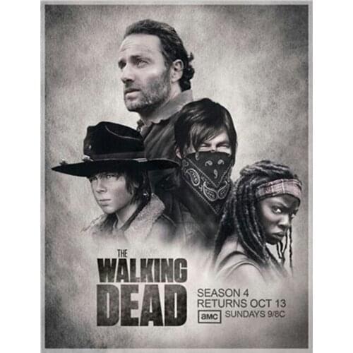 New 5D DIY Full Square Diamond embroidery “The walking dead” TV poster 3D Diamond embroidery Cross stitch mosaic Home Decor Art