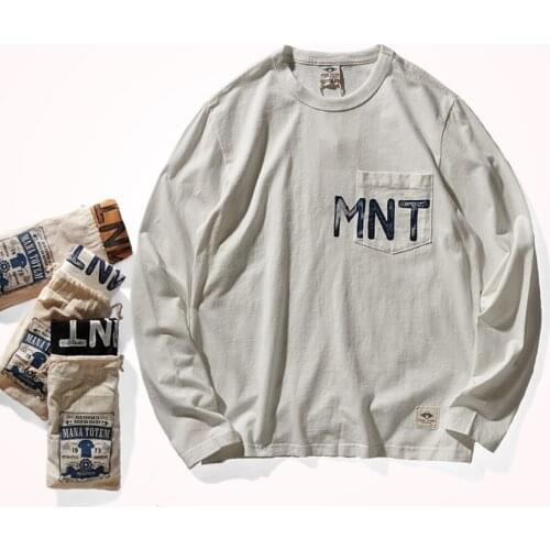 Autumn New Long-Sleeved T- shirt Men 's Casual All -Match Cotton Breathable Letters Printed Bottoming Shirt