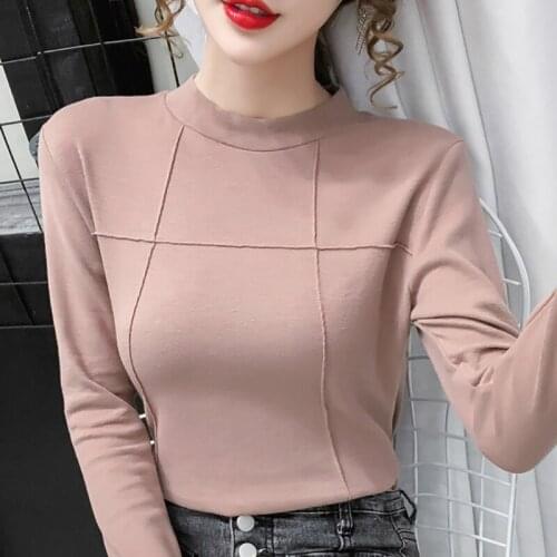 Autumn T Shirt Women 2021 Winter O-Neck Tshirt Female Long Sleeve Cotton Korean Fashion Clothes Tee Shirt Femme Ladies Top Mujer