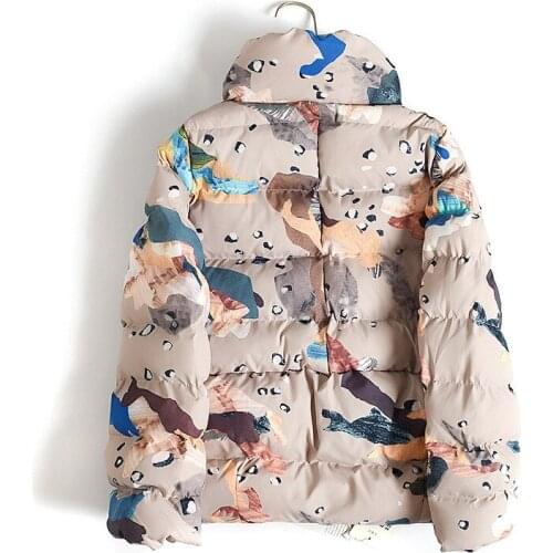 Parka Down Cotton Coat Female Jacket Printing Winter Jacket Women Clothes 2020 Korean Vintage Coats Warm Tops Manteau Femme 4184