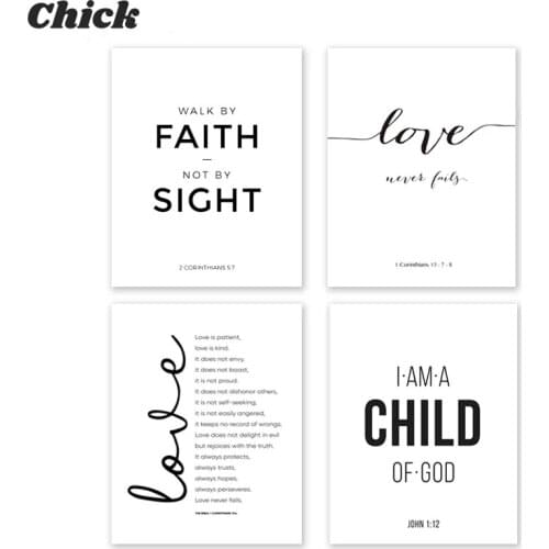 Bible Verse Poster And Prints Love Is Patient Love Is Kind Wall Art Print Christian Quotes Canvas Painting Posters On The Wall