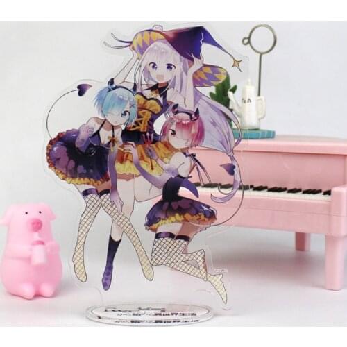 RE:ZERO Anime Figure Acrylic Stand Model Toy Emilia Ram Rem Action Figures Decoration Cosplay DIY Anime Lovers Birthday Gifts