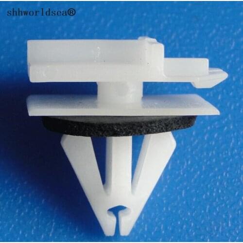 Shhworldsea car plastic clip fasteners for door moudling clip for GM 11518988 for buick from 2002-on fits into 12.4mm hole