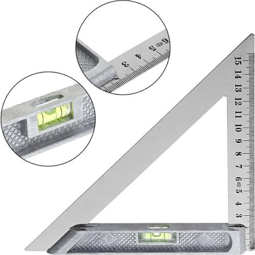 150mm/200mm Triangle Ruler 90 Degree Alloy with Horizontal Bead Woodworking Measuring Tool-d5bb L15