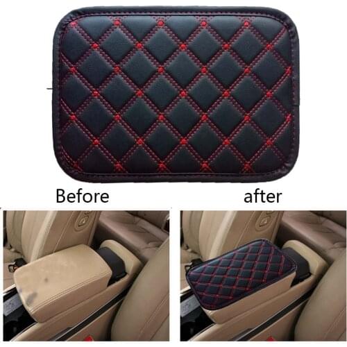 Universal Car Armrest Pad Cover Waterproof Leather Center Console Auto Seat Armrests Box Pads Armrest Storage Protection Cushion
