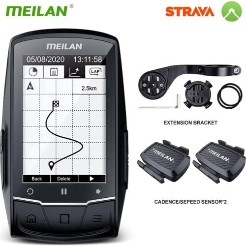 Meilan M2 GPS Bicycle Computer Wireless Speedometer BLE4.0/ANT+ Bike Odometer Speed / Cadence Sensor Heart Rate Monitor Optional