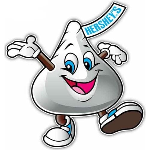 Funny 13cm x 12.3cm For Kiss Of HersheyS Logo Car Stickers Decals Waterproof Graffiti Sticker Suitable For VAN SUV RV SUV