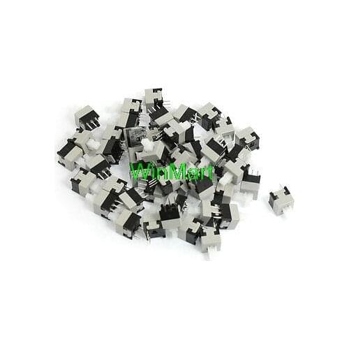 100 Pcs Latching Contact 3 Pins Tactile Push Button Switch 8.5x8.5mm