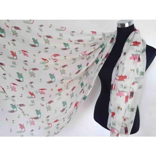 Toucan Bird Print Scarf Shawl Wrap Womens Accessories, Free Shipping