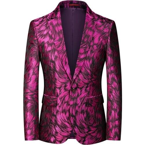 2021 New Mens Fashion Personality Printing Button Suit/Night Club Stage Wedding Dresses Social Coats/ Casual Men Blazer Jacket