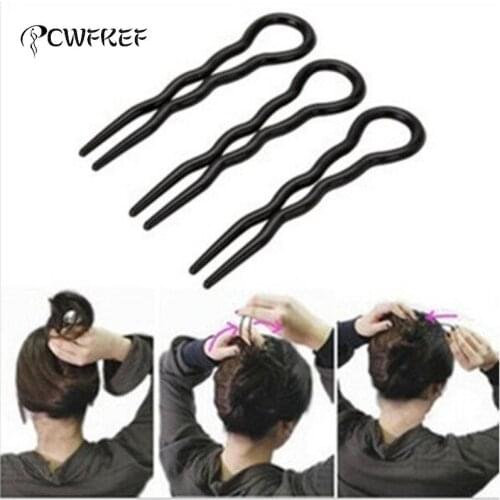 3 Pcs Black Newest Fashion Women Magic Hair Twist Styling Clip Stick Bun Maker Braid Tool