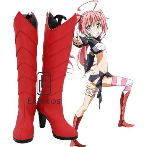 Anime That Time I Got Reincarnated as A Slime Milim Nava Cosplay Party Shoes Red Boots Custom-made