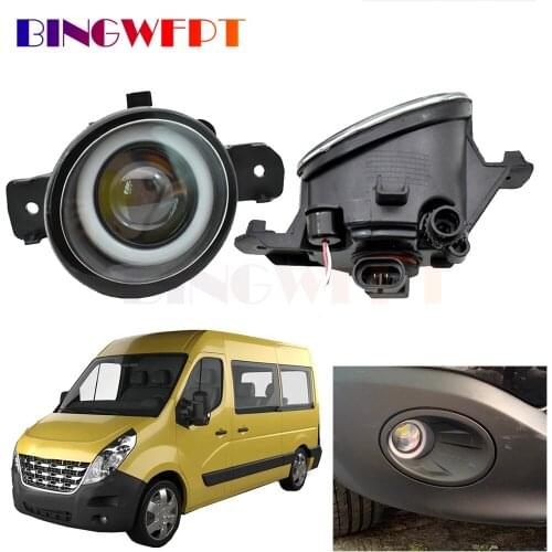 2 Pieces Car LED Angel Eye Fog Light H11 Front Bumper Fog Lamp DRL For Renault Master 3 III 2010-2015