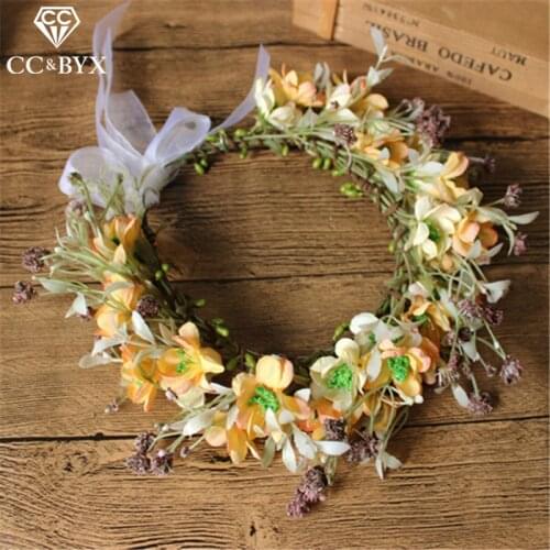 CC Flower Crowns Tiaras Wreath Forest Hairbands Wedding Hair Accessories For Bride Bridesmaids Beach Jewelry 100% Handmade mq004