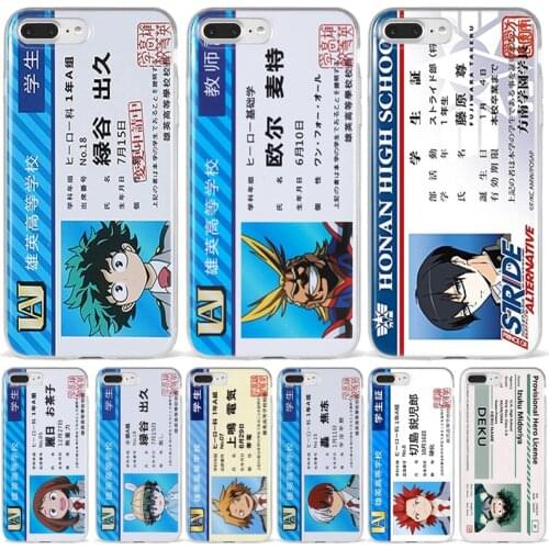 My Hero Academia Midoriya Soft Cover For Coque iPhone Se 6 7 8 Plus 11 12 Mini Pro X MAX XR Cases IMD TPU Silicone Fundas Coque