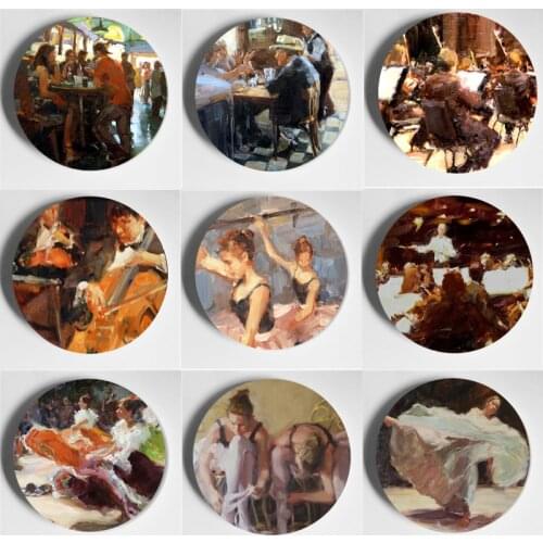 E. Melinda Morrison Wall Plate Beautiful High Quality Ceramic Decorative Plate Home Living Room Hotel European Style Art Plate