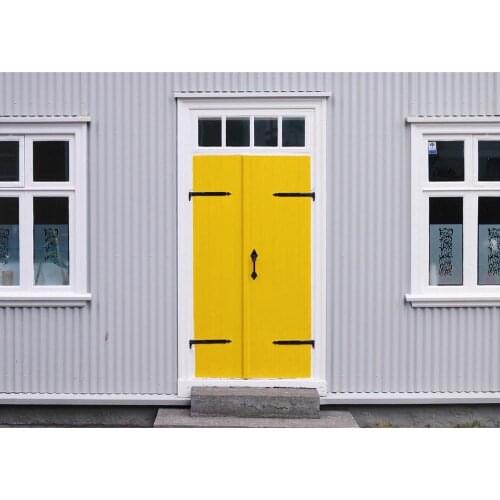 Yellow Door White Wall Window Photography Background Custom Backdrop for Children Baby Portrait Pets Toy Photocall Fond Photo