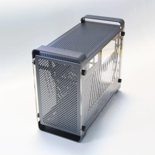 ITX metal gray chassis aluminum alloy side transparent chassis cooling support independent graphics card SFX mini-itx small case