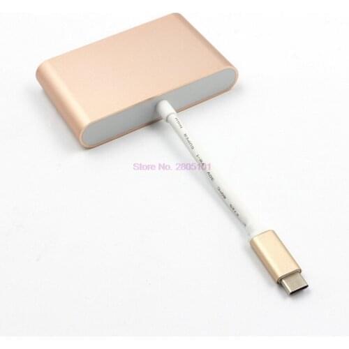 Dhl or fedex 100pcs Type C to Type C USB 3.0 2 USB 2.0 HUB Charger Cable Converter Adapter For Macbook And other Laptops
