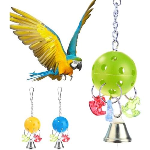 Bell Ball Horse Parrot Parakeet Chewing Bite Climb Swing Cage Decor Bird Pet Toy