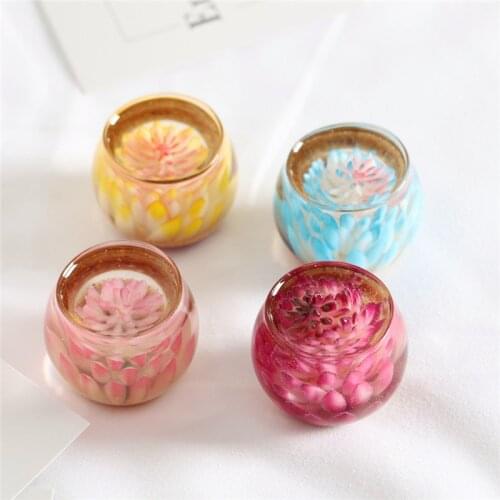 Dollhouse Mini Simulation Plant Potted Colorful Succulent Glass Plant for Doll House Furniture Decoration Accessories