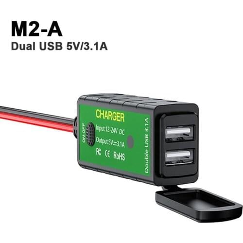 M.2 3.1A/4.8A SAE to USB Type-C Motorcycle Voltmeter ON/Off Switch Fast Charger For Ipad Mobile Phone Bluetooth Earphones