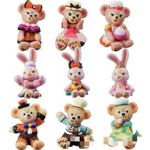 10 Sets New Resin Duffy Bear Mini Figures Shirely DIY Dolls for Cakes PVC Action Decoraion Topper Proce 3.2cm OPP bag Packing