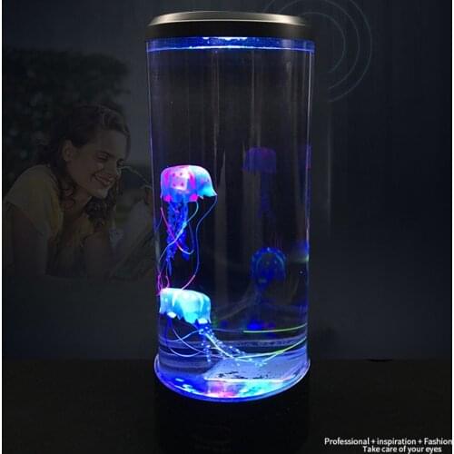 New Modern Artificial Jellyfish Mood Lamp LED Lighting Aquarium Jellyfishes Theme Night Light Color Changing Home Decor Lamp