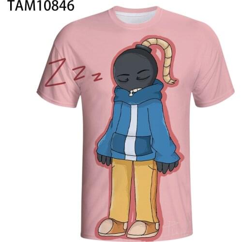 FNF Whitty Newest Whitty Fashion Mens and Womens GF Rhythm Game Mens Harajuku Fabric Street T-Shirt O-Neck Top