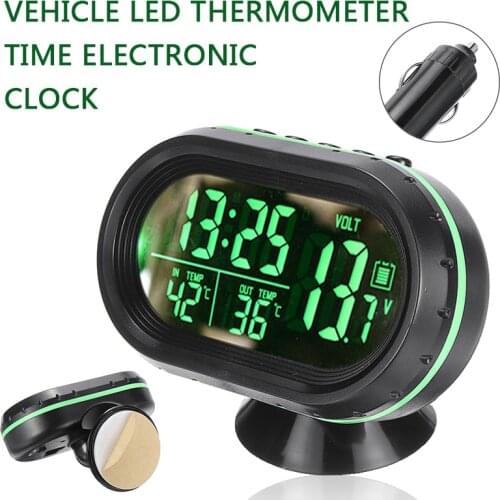 New Arrival Car Electronic Thermometer 3-in-1 Voltmeter Monitor Black Display Digital Clock Durable Auto Interior Accessories