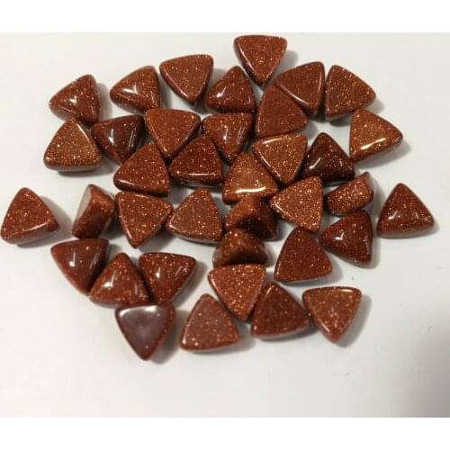 Wholesale Fashion gold sand Triangle CAB CABOCHON natural stone beads for jewelry Accessories 10x10x5mm 50pcs/lot free shipping