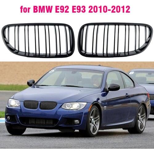 Front Grille Kidney Grill For BMW E92 E93 320I 328i 335i 2Door 2010 2011 2012 Car Styling Gloss Black Dual Line