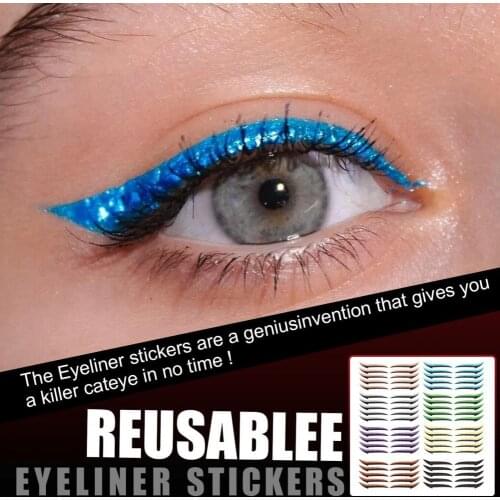 5 Pairs/Sheet Eyeliner Reusable Double Plastic Self-adhesive Eyeshadow Sticker for Makeup Eyelid Tools