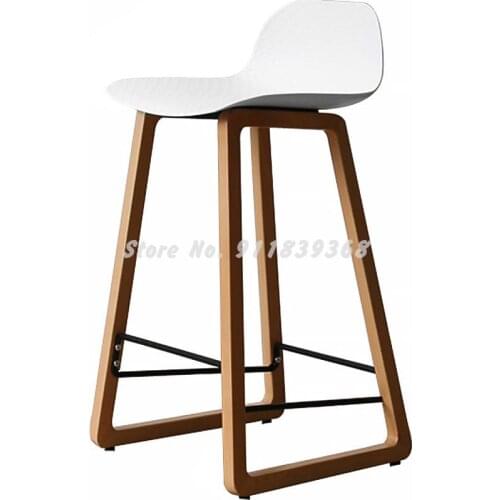Nordic Japanese-style simple solid wood black backrest bar chair creative personality modern small apartment cafe chair bar tabl