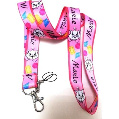 10pcs/20pcs/50pcs Cartoon cat Neck Strap Lanyards Badge Holder Rope Pendant Key Chain Accessories Gift S2