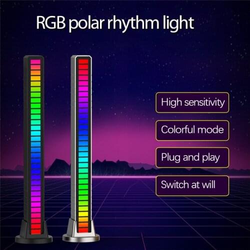 Colorful Lights Bar RGB Rhythm Pickup Light Computer Atmosphere Light USB Lamp Color 3D Visual Level Light For Car Home Party