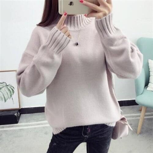 Urifens 2021 Warm Turtleneck Sweater Women Jumpers Autumn Winter Knitwear Cross Split Loose Female Knitted Pullovers ZCL0155