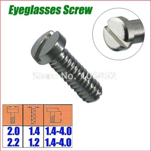 2.0mm 2.2mm Head 2.2x1.2 2.0x1.4 length 1.4-5.8mm M1.2 M1.4 glasses screws Optical Eyewear Eyeglasses slotted screws